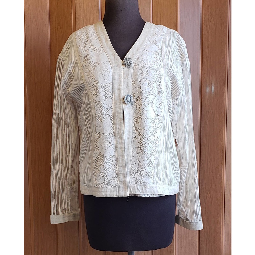 Saint Germain size small beige vintage tank & jacket set